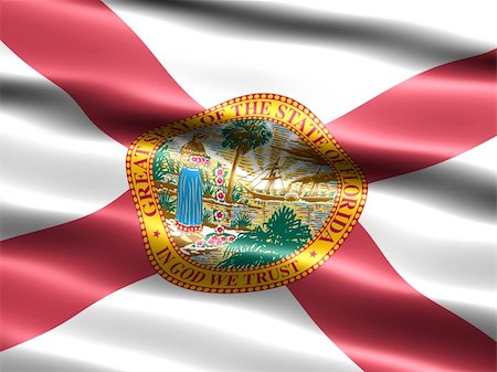 simsearch:400-04145172,k - Computer generated illustration of the flag of the state of Florida with silky appearance and waves Stock Photo - Budget Royalty-Free & Subscription, Code: 400-04005424
