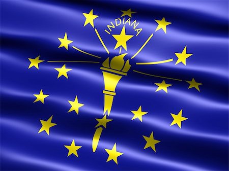 simsearch:400-04145172,k - Computer generated illustration of the flag of the state of Indiana with silky appearance and waves Stock Photo - Budget Royalty-Free & Subscription, Code: 400-04005426