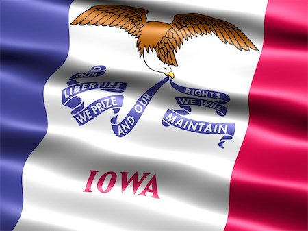 simsearch:400-04145172,k - Computer generated illustration of the flag of the state of Iowa with silky appearance and waves Stock Photo - Budget Royalty-Free & Subscription, Code: 400-04005427