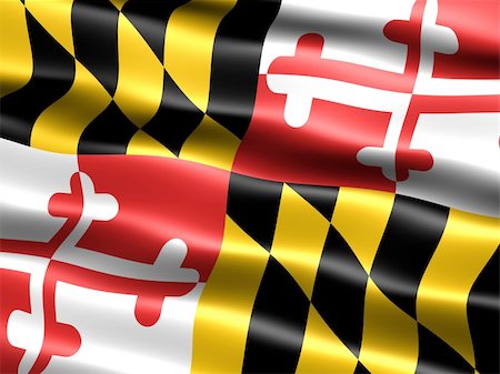 simsearch:400-04145172,k - Computer generated illustration of the flag of the state of Maryland with silky appearance and waves Stock Photo - Budget Royalty-Free & Subscription, Code: 400-04005429