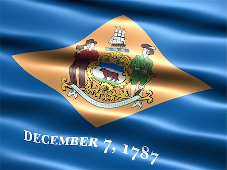 simsearch:400-04145172,k - Computer generated illustration of the flag of the state of Delaware with silky appearance and waves Stock Photo - Budget Royalty-Free & Subscription, Code: 400-04005423