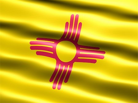 simsearch:400-04145172,k - Computer generated illustration of the flag of the state of New Mexico with silky appearance and waves Stock Photo - Budget Royalty-Free & Subscription, Code: 400-04005434
