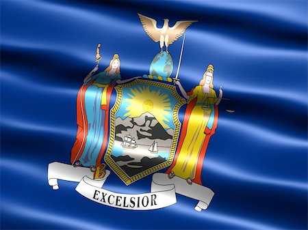 simsearch:400-04145172,k - Computer generated illustration of the flag of the state of New York with silky appearance and waves Stock Photo - Budget Royalty-Free & Subscription, Code: 400-04005435