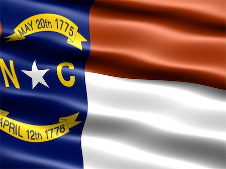 simsearch:400-04145172,k - Computer generated illustration of the flag of the state of North Carolina with silky appearance and waves Stock Photo - Budget Royalty-Free & Subscription, Code: 400-04005436