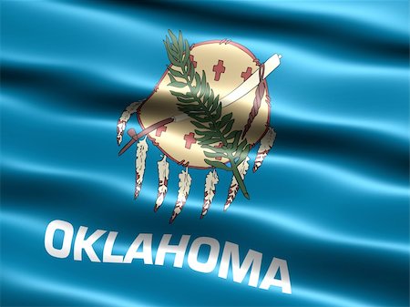 simsearch:400-04145172,k - Computer generated illustration of the flag of the state of Oklahoma with silky appearance and waves Stock Photo - Budget Royalty-Free & Subscription, Code: 400-04005437