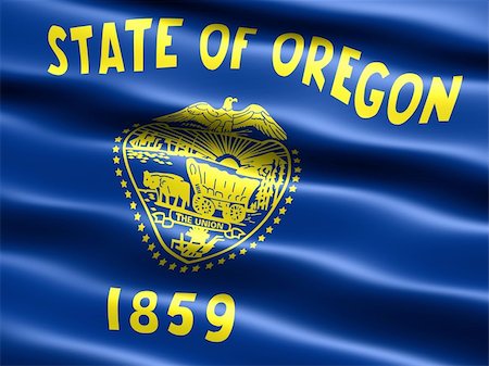 simsearch:400-04145172,k - Computer generated illustration of the flag of the state of Oregon with silky appearance and waves Stock Photo - Budget Royalty-Free & Subscription, Code: 400-04005438