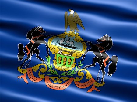 simsearch:400-04145172,k - Computer generated illustration of the flag of the state of Pennsylvania with silky appearance and waves Stock Photo - Budget Royalty-Free & Subscription, Code: 400-04005439