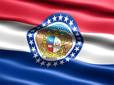 simsearch:400-04145172,k - Computer generated illustration of the flag of the state of Missouri with silky appearance and waves Stock Photo - Budget Royalty-Free & Subscription, Code: 400-04005431