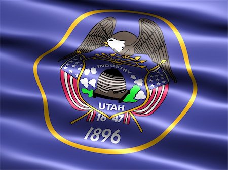 simsearch:400-04145172,k - Computer generated illustration of the flag of the state of Utah with silky appearance and waves Stock Photo - Budget Royalty-Free & Subscription, Code: 400-04005442