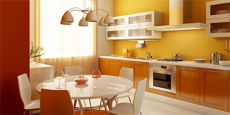 simsearch:400-05746471,k - modern kitchen interior 3d rendering Stock Photo - Budget Royalty-Free & Subscription, Code: 400-04006038