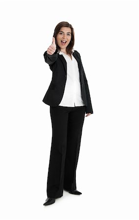 simsearch:400-04351235,k - Full body portrait of happy beautiful business woman isolated on white Stock Photo - Budget Royalty-Free & Subscription, Code: 400-04006456