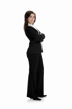 simsearch:400-04351235,k - Full body portrait of a young and beautiful business woman isolated on white Stock Photo - Budget Royalty-Free & Subscription, Code: 400-04006458