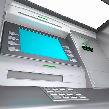 simsearch:400-05670021,k - ATM machine in wide angle Stock Photo - Budget Royalty-Free & Subscription, Code: 400-04007197