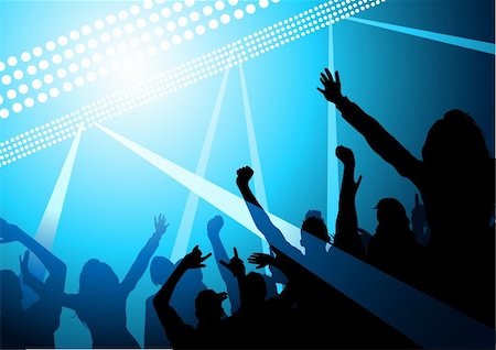 simsearch:400-04644405,k - Stage lights and a crowd of fans Stock Photo - Budget Royalty-Free & Subscription, Code: 400-04008347