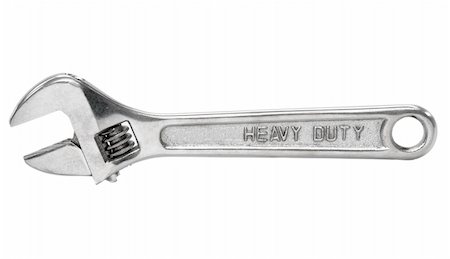 simsearch:400-05240852,k - Heavy duty adjustable spanner on white isolated background Stock Photo - Budget Royalty-Free & Subscription, Code: 400-04009626