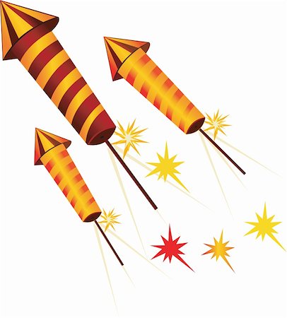 Illustration of fire crackers in rocket shape Stock Photo - Budget Royalty-Free & Subscription, Code: 400-04000092