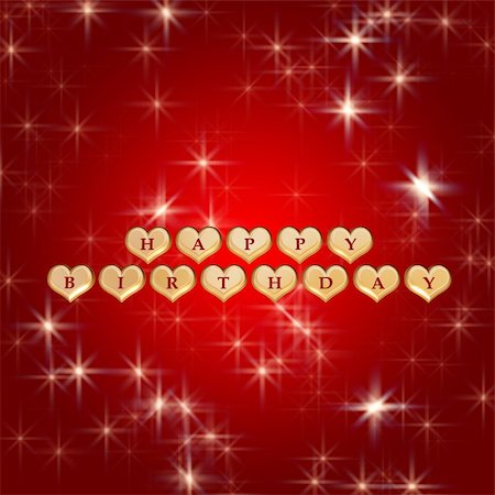 simsearch:400-05887181,k - 3d golden hearts, red letters, text - happy birthday, stars Stock Photo - Budget Royalty-Free & Subscription, Code: 400-04000278