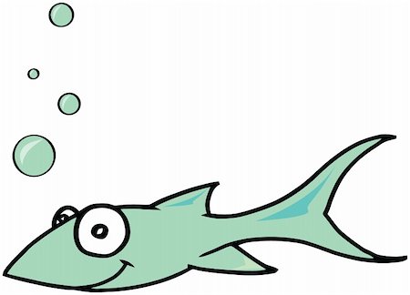 fish clip art to color - Cute Fish Blowing Bubbles Illustration Vector With Big Eyes Stock Photo - Budget Royalty-Free & Subscription, Code: 400-04001455
