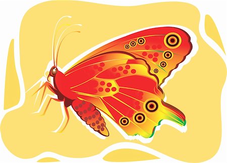 simsearch:400-06912266,k - Illustration  of Butterfly in  red Stock Photo - Budget Royalty-Free & Subscription, Code: 400-04002537