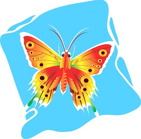 simsearch:400-06912266,k - Illustration  of    Butterfly in  yellow  and  red Stock Photo - Budget Royalty-Free & Subscription, Code: 400-04002541