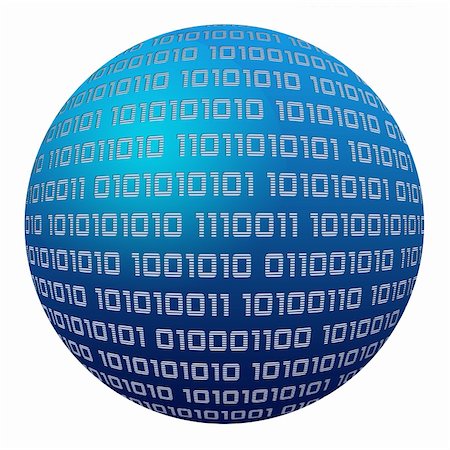 Digital blue globe with binaries isolated on white Stock Photo - Budget Royalty-Free & Subscription, Code: 400-04003939