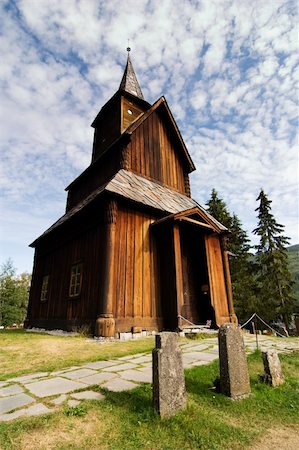 simsearch:400-04015133,k - A stavechurch - stavkirke - in Norway located at Torpo built in the 13th century. Stock Photo - Budget Royalty-Free & Subscription, Code: 400-04015136