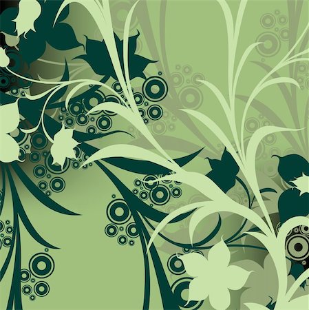 abstract floral composition; design with circles and flowers Photographie de stock - Aubaine LD & Abonnement, Code: 400-04015199