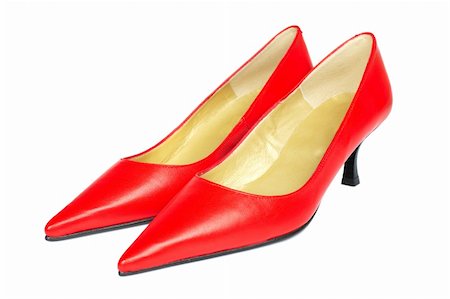 Lady red shoes isolated on white background Stock Photo - Budget Royalty-Free & Subscription, Code: 400-04015978