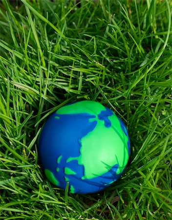 Green and Blue Globe with grass growing all around. Stock Photo - Budget Royalty-Free & Subscription, Code: 400-04016047