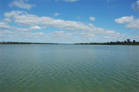 Summer lake reservoir, view from water dam Stock Photo - Budget Royalty-Free & Subscription, Code: 400-04016461