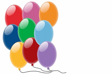 simsearch:400-04658893,k - Illustration of mulit-colored balloons on white Photographie de stock - Aubaine LD & Abonnement, Code: 400-04017746