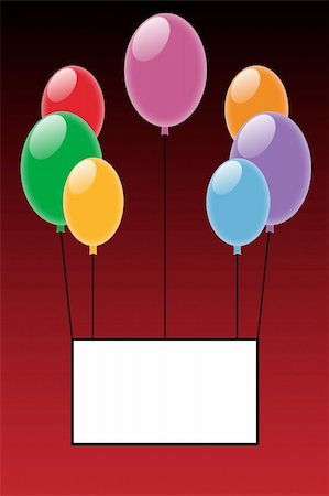 simsearch:400-04658893,k - Illustration of a card with floating balloons Photographie de stock - Aubaine LD & Abonnement, Code: 400-04017747