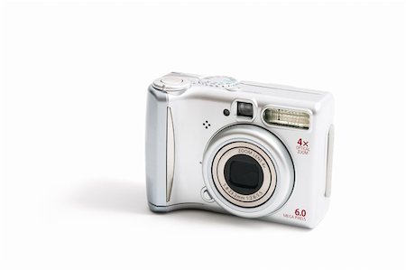 simsearch:400-04294580,k - Compact digital cameras on white background Stock Photo - Budget Royalty-Free & Subscription, Code: 400-04018225