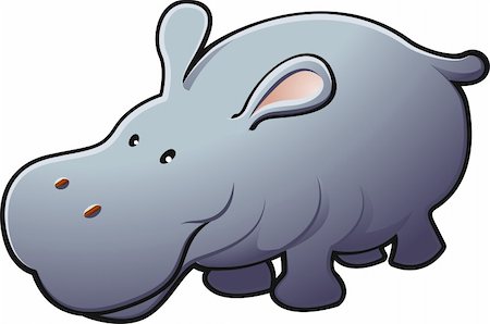 simsearch:400-04394183,k - A vector illustration of a cute friendly hippopotamus Stock Photo - Budget Royalty-Free & Subscription, Code: 400-04019330