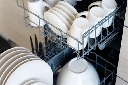 simsearch:400-04202340,k - inside of dishwasher, close-up, slightly blue toned Stock Photo - Budget Royalty-Free & Subscription, Code: 400-04019800