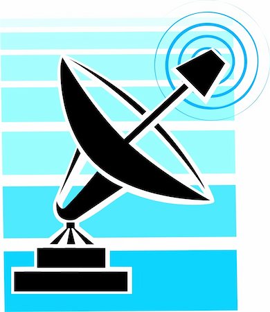 dish satellite tower - Illustration of dish antenna in a base Stock Photo - Budget Royalty-Free & Subscription, Code: 400-04010161