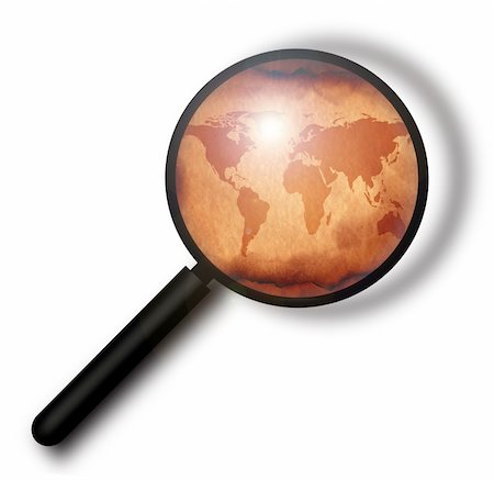 simsearch:400-07680047,k - Vintage world map with magnifying glass,2D art Stock Photo - Budget Royalty-Free & Subscription, Code: 400-04010709