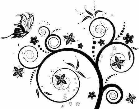 simsearch:400-04060446,k - Flower background with butterfly, element for design, vector illustration Stock Photo - Budget Royalty-Free & Subscription, Code: 400-04011588