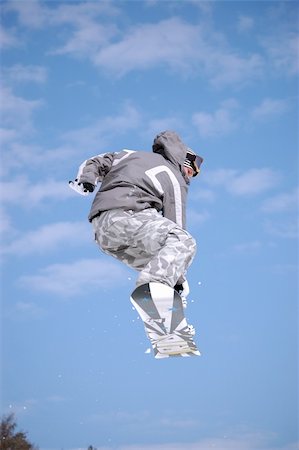 snowboarder twist jumping on big-air, training for contest Stock Photo - Budget Royalty-Free & Subscription, Code: 400-04013661