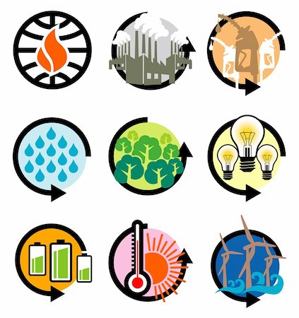 simsearch:400-04285412,k - a set of icons specially designed for global warming issues Stock Photo - Budget Royalty-Free & Subscription, Code: 400-04013812