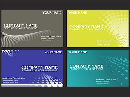 visiting cards set with wave halftone element, illustration Stock Photo - Budget Royalty-Free & Subscription, Code: 400-04024442
