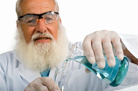simsearch:400-05669968,k - Mature scientist in laboratory isolated on white Stock Photo - Budget Royalty-Free & Subscription, Code: 400-04026169