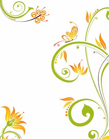 simsearch:400-04028303,k - Flower background with butterfly, element for design, vector illustration Stock Photo - Budget Royalty-Free & Subscription, Code: 400-04027805