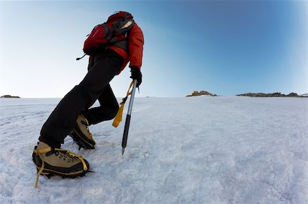 simsearch:400-04269017,k - Climber climbing a steep route on a icy slope, italian Alps, Europe. Photographie de stock - Aubaine LD & Abonnement, Code: 400-04027884
