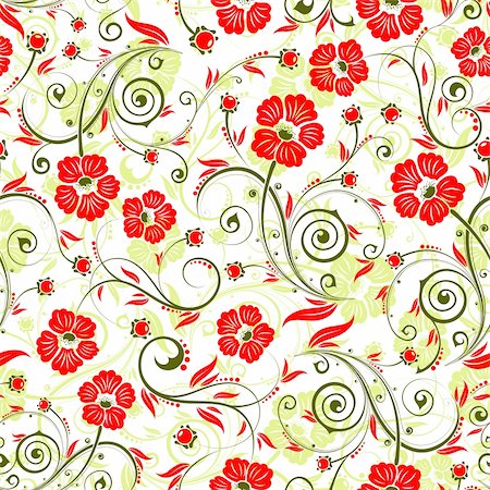 simsearch:400-05686210,k - Flower seamless pattern with bud, element for design, vector illustration Stock Photo - Budget Royalty-Free & Subscription, Code: 400-04028300