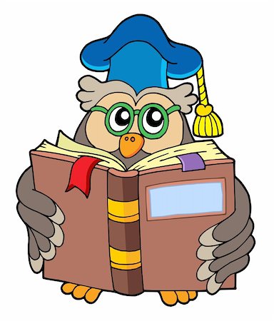 simsearch:700-00150473,k - Owl teacher reading book - vector illustration. Stock Photo - Budget Royalty-Free & Subscription, Code: 400-04029484