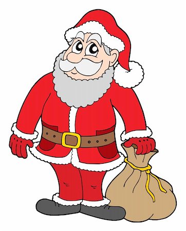 simsearch:400-04077418,k - Santa Claus with gifts - vector illustration. Foto de stock - Super Valor sin royalties y Suscripción, Código: 400-04029516
