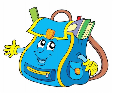 simsearch:400-04311432,k - School bag on white background - vector illustration. Stock Photo - Budget Royalty-Free & Subscription, Code: 400-04029517