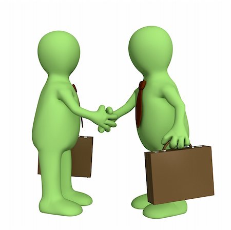 simsearch:400-04333648,k - Shake hand of two 3d stylized people . Objects over white Stock Photo - Budget Royalty-Free & Subscription, Code: 400-04021939