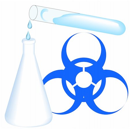 simsearch:400-04340735,k - test tube and flask with blue biohazard sign Stock Photo - Budget Royalty-Free & Subscription, Code: 400-04022364